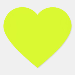 Chartreuse Yellow solid colour Heart Sticker