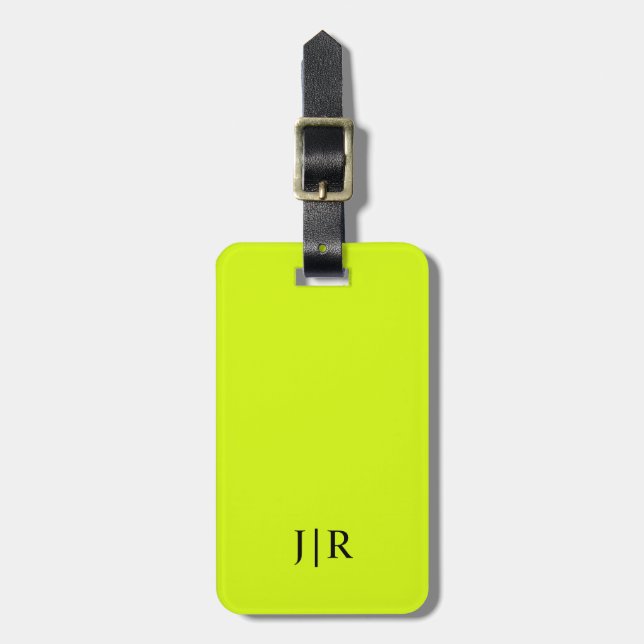 Chartreuse Yellow solid colour Luggage Tag (Front Vertical)