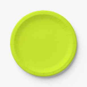 Chartreuse Yellow solid colour Paper Plate