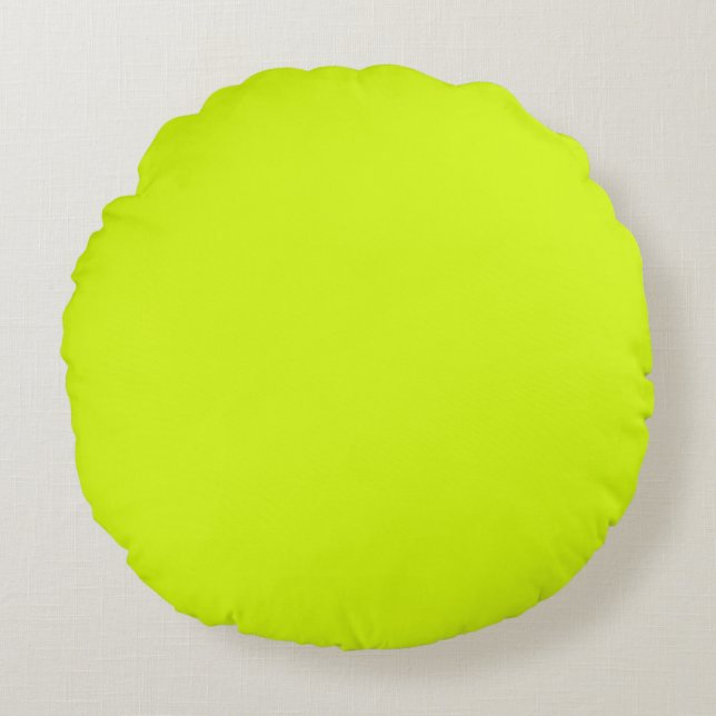 Chartreuse Yellow solid colour Round Cushion (Front)