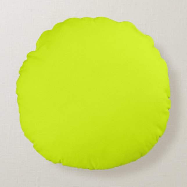  Chartreuse Yellow (solid colour)  Round Cushion (Front)