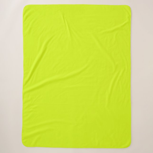Chartreuse Yellow solid colour Sherpa Blanket (Front)