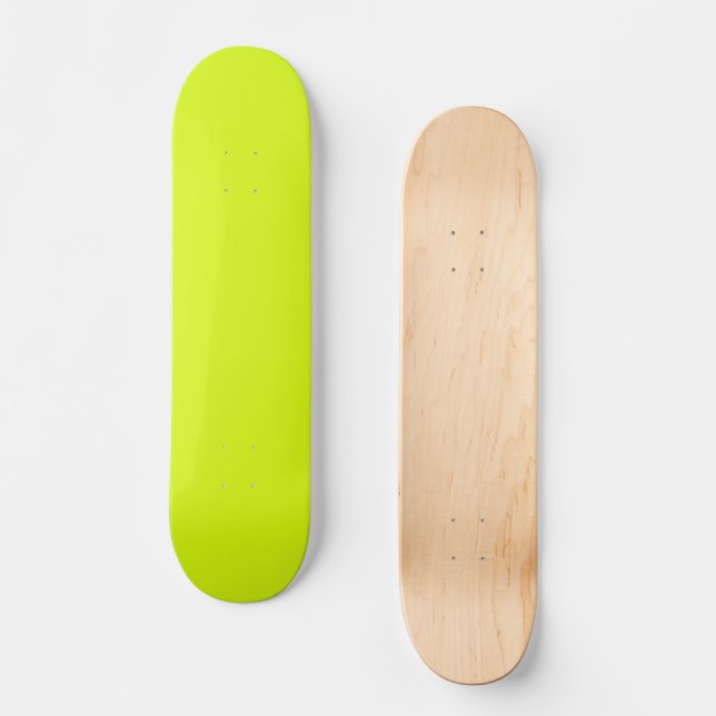 Chartreuse Yellow solid colour Skateboard (Front)