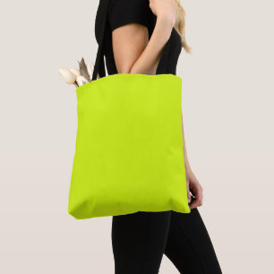 Chartreuse Yellow solid colour Tote Bag