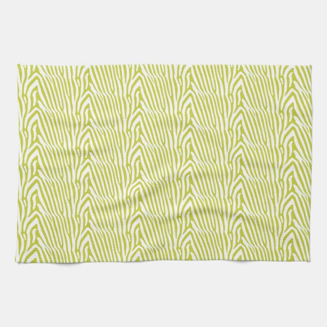CHARTREUSE ZEBRA STRIPE TEA TOWEL (Horizontal)