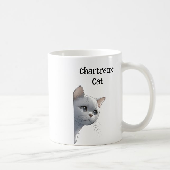 Chartreux Cat Coffee Mug (Right)