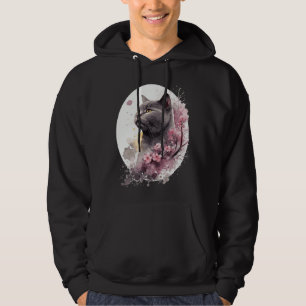 Chartreux Cat Japanese Cherry Blossom Sakura Cat Hoodie