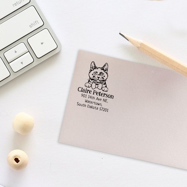 Chartreux Cat Return Address Pet  Rubber Stamp (Creator Uploaded)