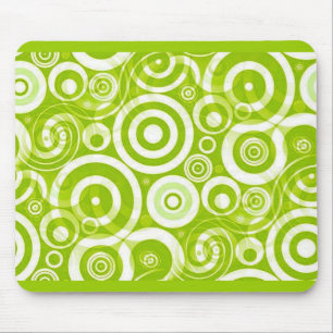chartruse_retro_circles mouse pad
