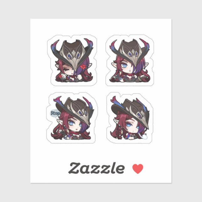 Chasca Genshin Impact 4 Pack Sticker Sheet  (Sheet)