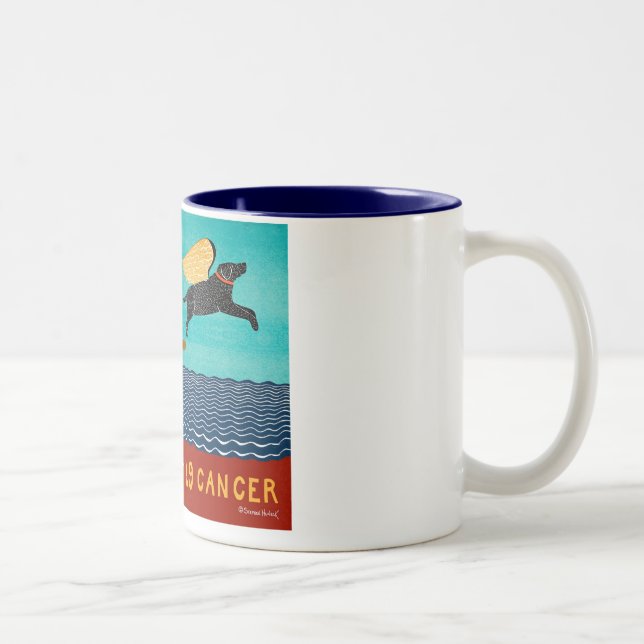 chase away k9 cancer-Mug-Stephen Huneck Two-Tone Coffee Mug (Right)