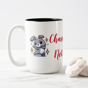 Chase Dreams, Not Carrots For Bunny Lovers Two-Tone Coffee Mug