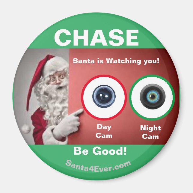 CHASE Santa is Watching you! Day and Night Magnet (Front)