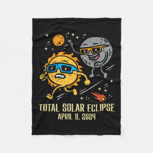 Chase Sun Total Solar Eclipse 2024 April Women Men Fleece Blanket