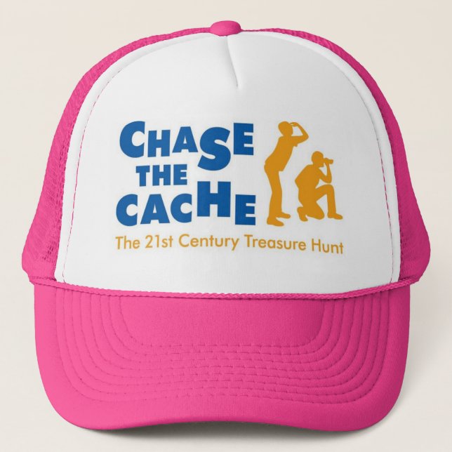 Chase the Cache--Geocaching Trucker Hat women/men (Front)