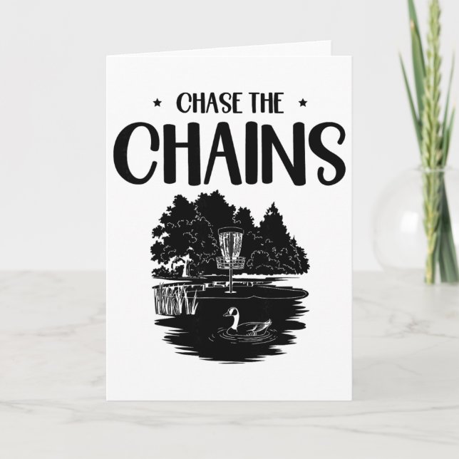 Chase The Chains Disc Golf Frisbee Art  Card (Front)