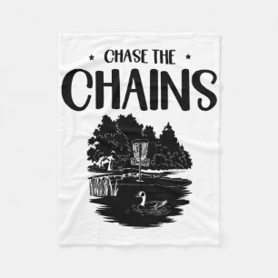 Chase The Chains Disc Golf Frisbee Art  Fleece Blanket