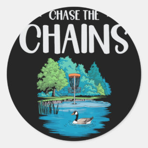 Chase The Chains Disc Golf Scenic Nature Classic Round Sticker