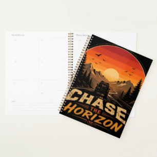 Chase the Horizon Vintage Retro Sunset Planner