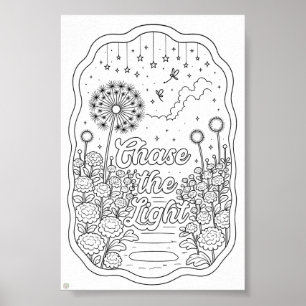 Chase the Light Title Colouring Page Poster