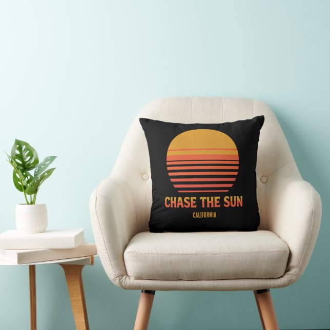 Chase The Sun Retro Sunset 70s Custom Template Cushion (Chair)