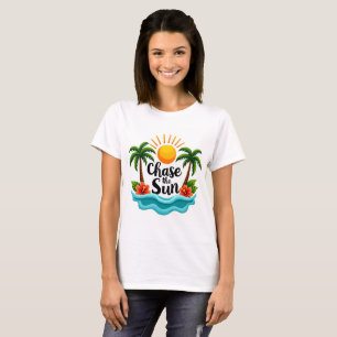 Chase the Sun Tropical Cartoon Summer T-Shirt