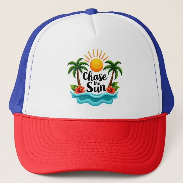 Chase the Sun Tropical Palm Tree Hat (Front)