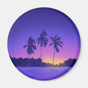 Chase the Sun – Tropical Palm Tree Sunset Vibe Magnet