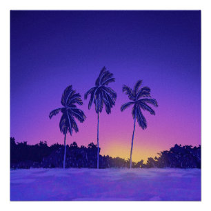 Chase the Sun – Tropical Palm Tree Sunset Vibe Poster