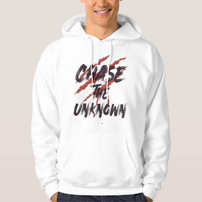 Chase The Unknown– Urban Grunge Streetwear Graphic Hoodie (Front)