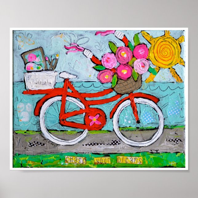 Chase Your Dreams Bicycle Print (Front)