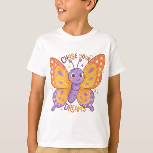 Chase Your Dreams Cute Butterfly Illustration T-Shirt