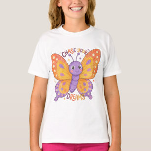 Chase Your Dreams Cute Butterfly Illustration T-Shirt