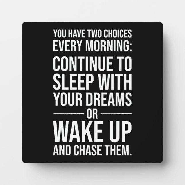 Chase Your Dreams - Gym, Hustle, Success, Inspire Plaque (Front)