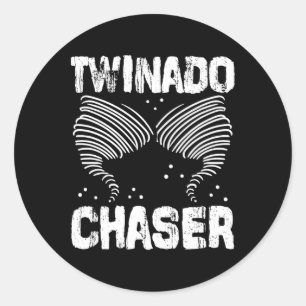 Chaser Funny Mum Dad Twin Parents Classic Round Sticker