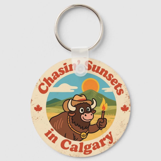 Chasin’ Sunsets_ Calgary Prairie-Inspired Key Ring (Front)