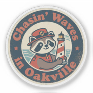 Chasin’ Waves in Oakville Funny Racoon Mountie