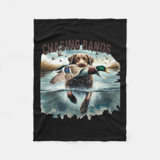 Chasing Bands Duck Hunting  Fleece Blanket