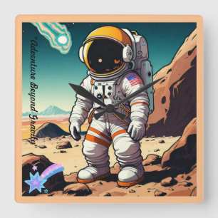 "Chasing Celestial Dreams" Square Wall Clock