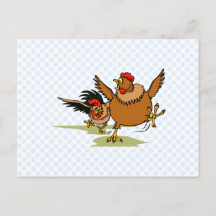 Chasing Chickens Postcard