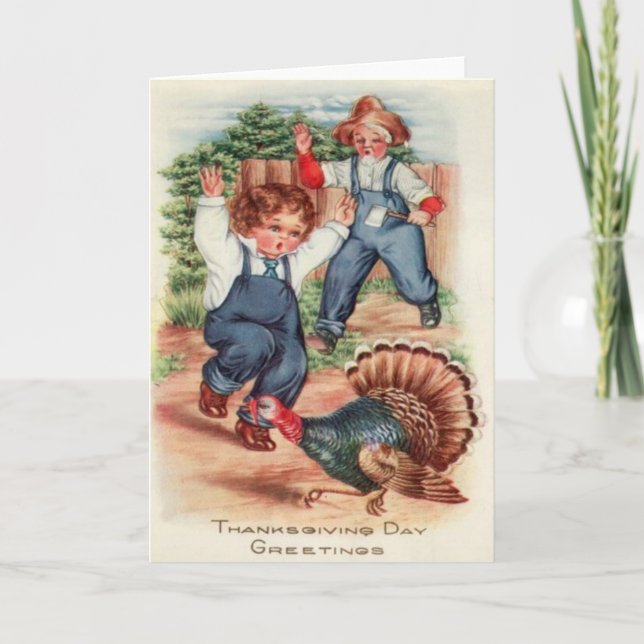 Chasing Down The Turkey Holiday Card (Front)