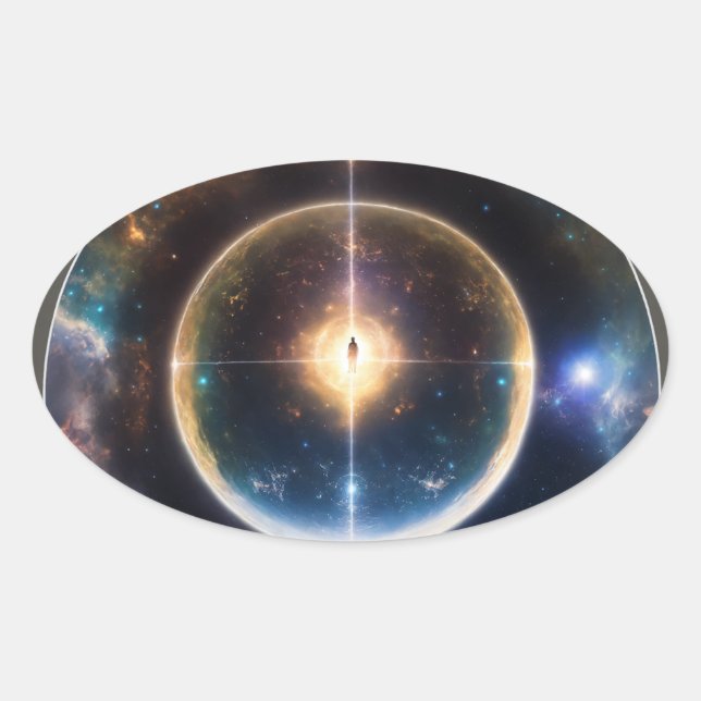 Chasing Dreams Beyond the Horizon." Oval Sticker (Front)