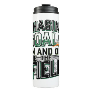 Chasing Goals Soccer Vintage Field Shirt Design_1 Thermal Tumbler
