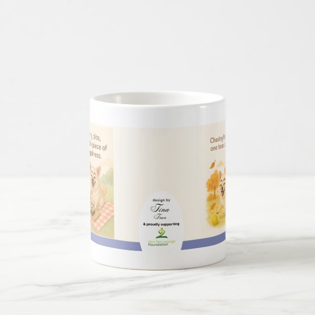 Chasing Happiness Dog Lover Mug by Tina Tran (Center)