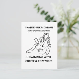 Chasing Ink and Dreams | Cosy Creative Sanctuary Postcard