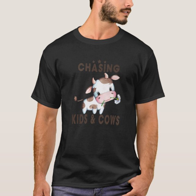 Chasing Kids And Cows T-Shirt (Front)