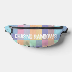 Chasing Rainbows Pastel Colours Buffalo Check Plai Bum Bags