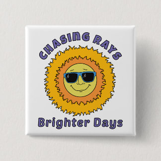 Chasing Rays 15 Cm Square Badge