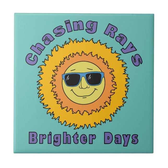 Chasing Rays Ceramic Tile (Front)