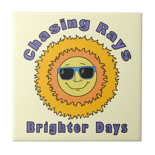 Chasing Rays Ceramic Tile (Front)
